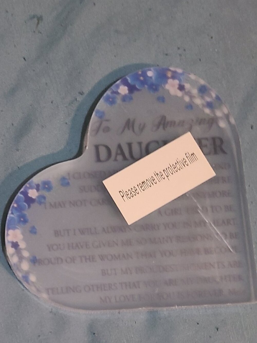 "To My Amazing Daughter" Heart Acrylic Keepsake Plaque – Sentimental Gift